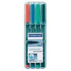 ESTUCHE 4 MARCADORES LUMOCOLOR PERMANENTE PUNTA FINA 0,6MM. SURTIDOS STAEDTLER 318 WP4 (Espera 4 dias) en Huesoi